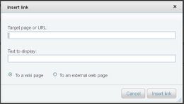 Insert link dialog box